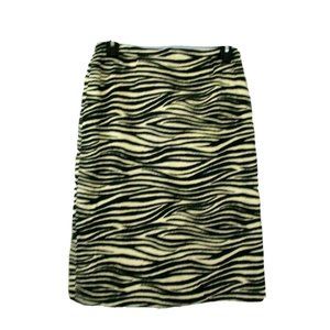 VTG Corbin Collection Pencil Skirt Sz 4 Black White Zebra Animal Print Nordstrom